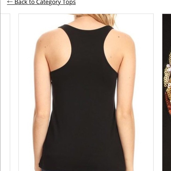 Soft black tank with sequin pineapple. - Picture 2 of 3